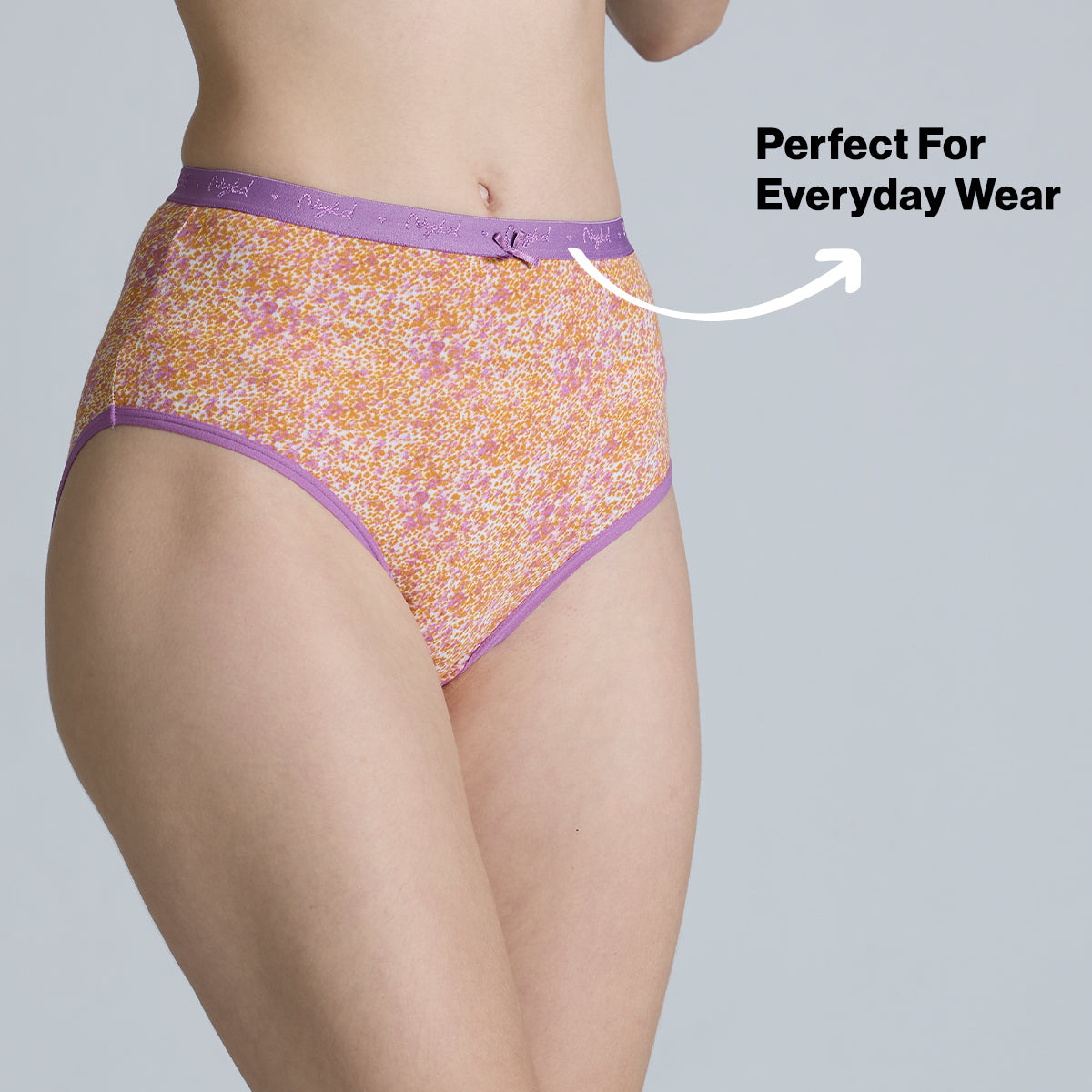 "Nykd by Nykaa High Rise Cotton Full Brief Panty with Outer Elastic-NYP392-Assortment 19-P03"