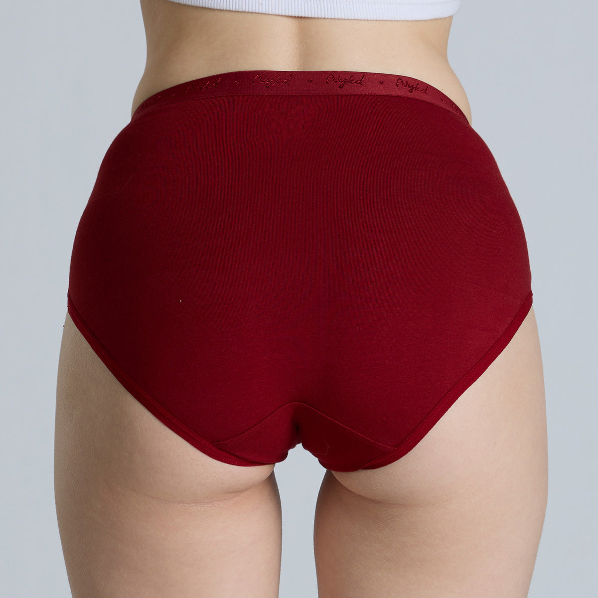 "Nykd by Nykaa High Rise Cotton Full Brief Panty with Outer Elastic-NYP392-Assortment 19-P03"