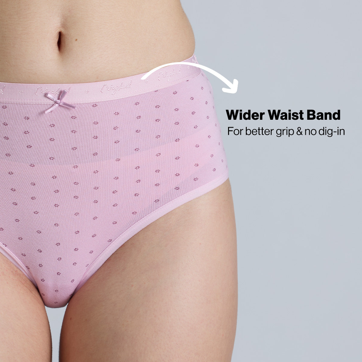 "Nykd by Nykaa High Rise Cotton Full Brief Panty with Outer Elastic-NYP392-Assortment 20-P03"