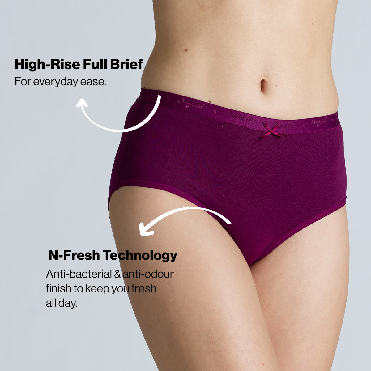 "Nykd by Nykaa High Rise Cotton Full Brief Panty with Outer Elastic-NYP392-Assortment 20-P03"