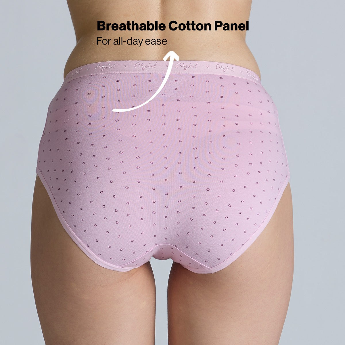 "Nykd by Nykaa High Rise Cotton Full Brief Panty with Outer Elastic-NYP392-Assortment 20-P03"