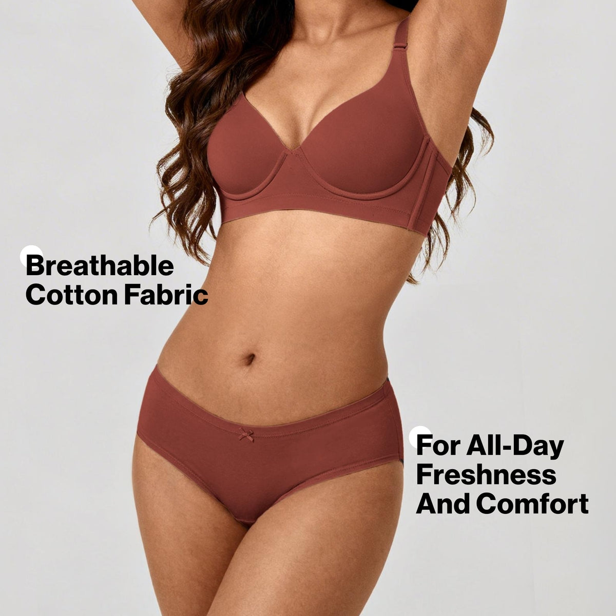 PO3 Mid Rise Cotton Full Brief Panty with Outer Elastic-NYP392 B Maroon,T Plum,Jet Black