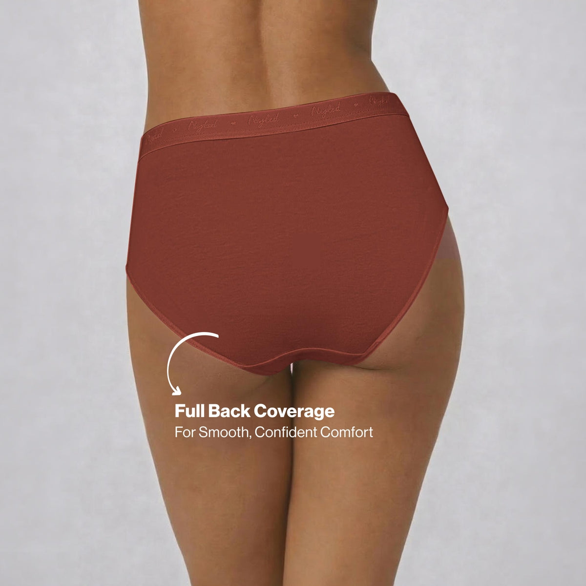 PO3 Mid Rise Cotton Full Brief Panty with Outer Elastic-NYP392 B Maroon,T Plum,Jet Black