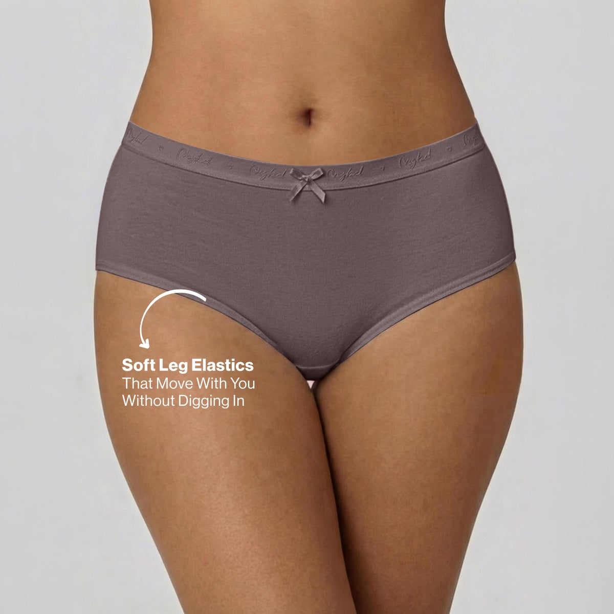 PO3 Mid Rise Cotton Full Brief Panty with Outer Elastic-NYP392 B Maroon,T Plum,Jet Black