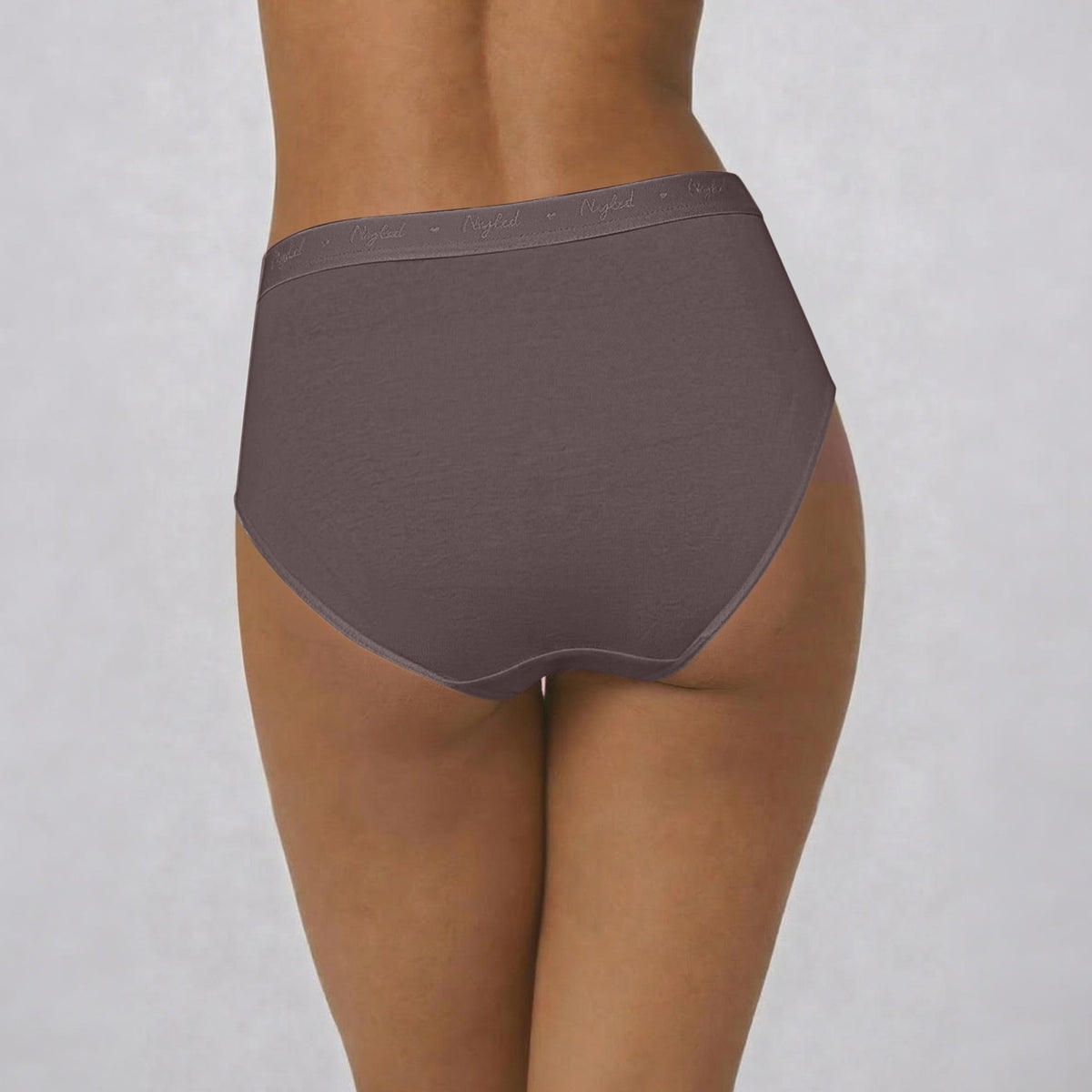 PO3 Mid Rise Cotton Full Brief Panty with Outer Elastic-NYP392 B Maroon,T Plum,Jet Black
