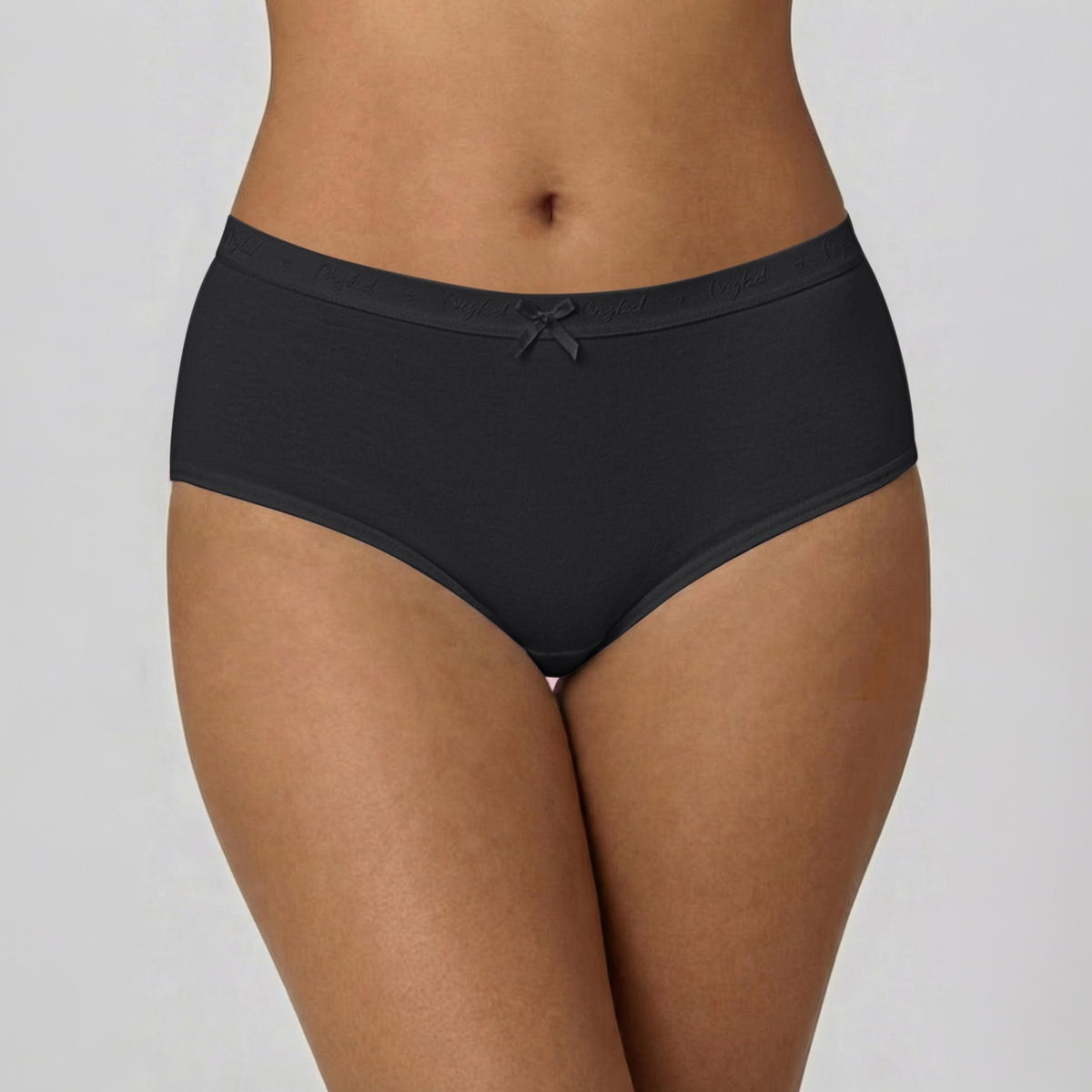 PO3 Mid Rise Cotton Full Brief Panty with Outer Elastic-NYP392 B Maroon,T Plum,Jet Black