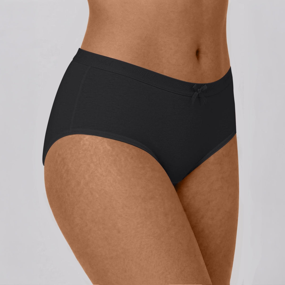 PO3 Mid Rise Cotton Full Brief Panty with Outer Elastic-NYP392 B Maroon,T Plum,Jet Black