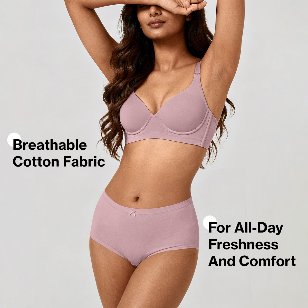 Nykd by Nykaa PO3 High Rise Cotton Full Brief Panty with Outer Elastic-Coral,P.Pink,Nude NYP392