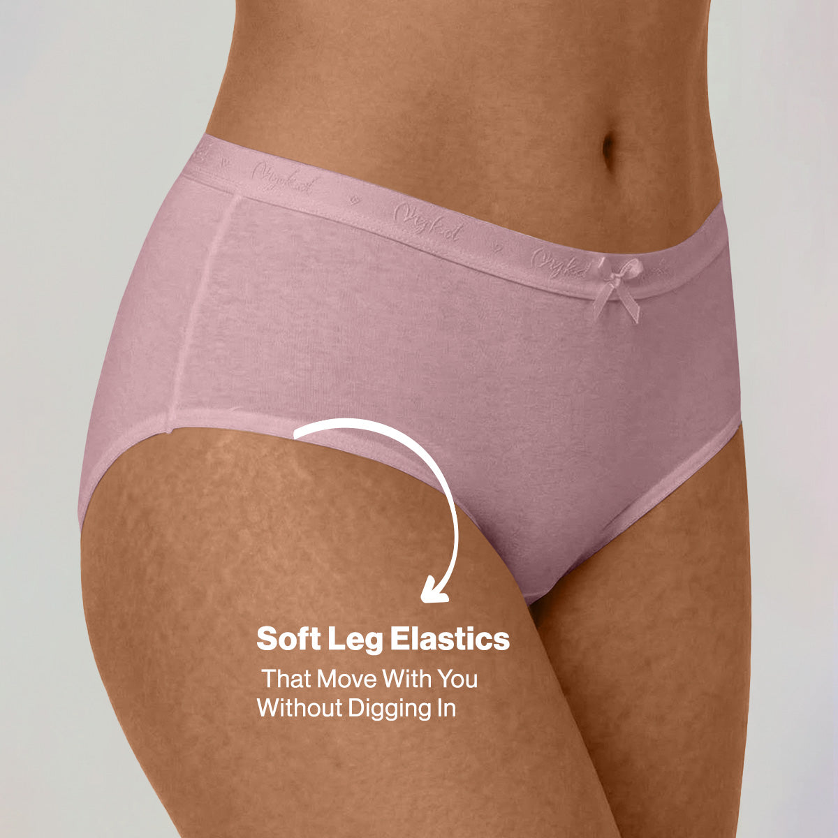 Nykd by Nykaa PO3 High Rise Cotton Full Brief Panty with Outer Elastic-Coral,P.Pink,Nude NYP392