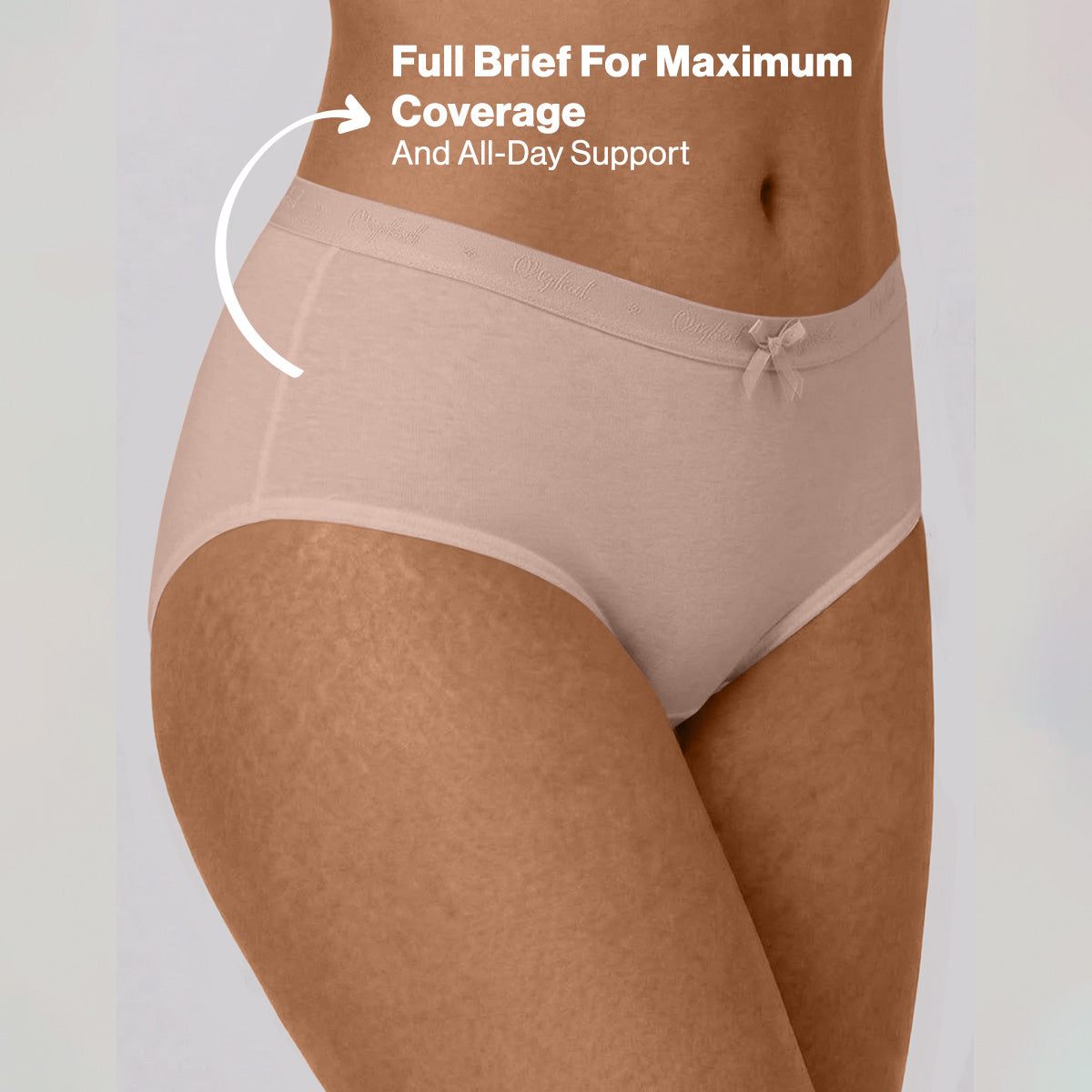 Nykd by Nykaa PO3 High Rise Cotton Full Brief Panty with Outer Elastic-Coral,P.Pink,Nude NYP392