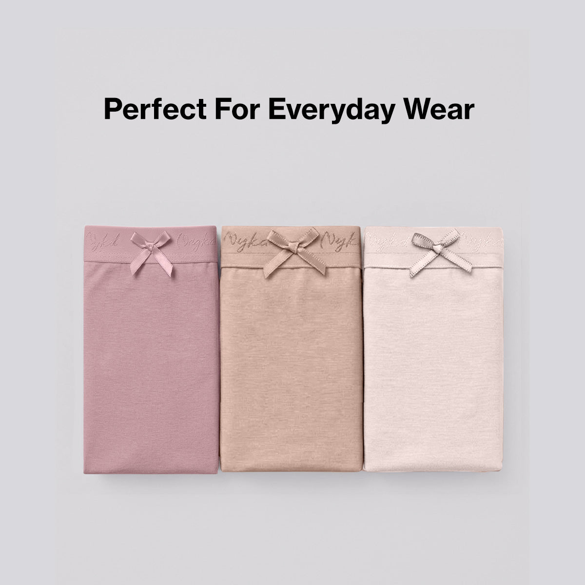 Nykd by Nykaa PO3 High Rise Cotton Full Brief Panty with Outer Elastic-Coral,P.Pink,Nude NYP392