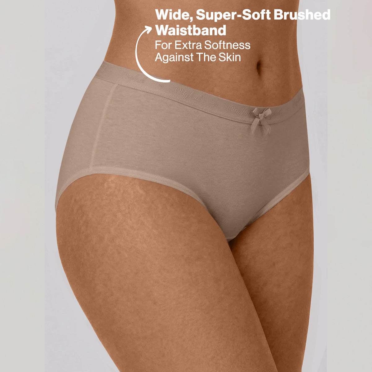 Nykd by Nykaa PO3 High Rise Cotton Full Brief Panty with Outer Elastic-Grey,P.Pink,Taupe NYP392