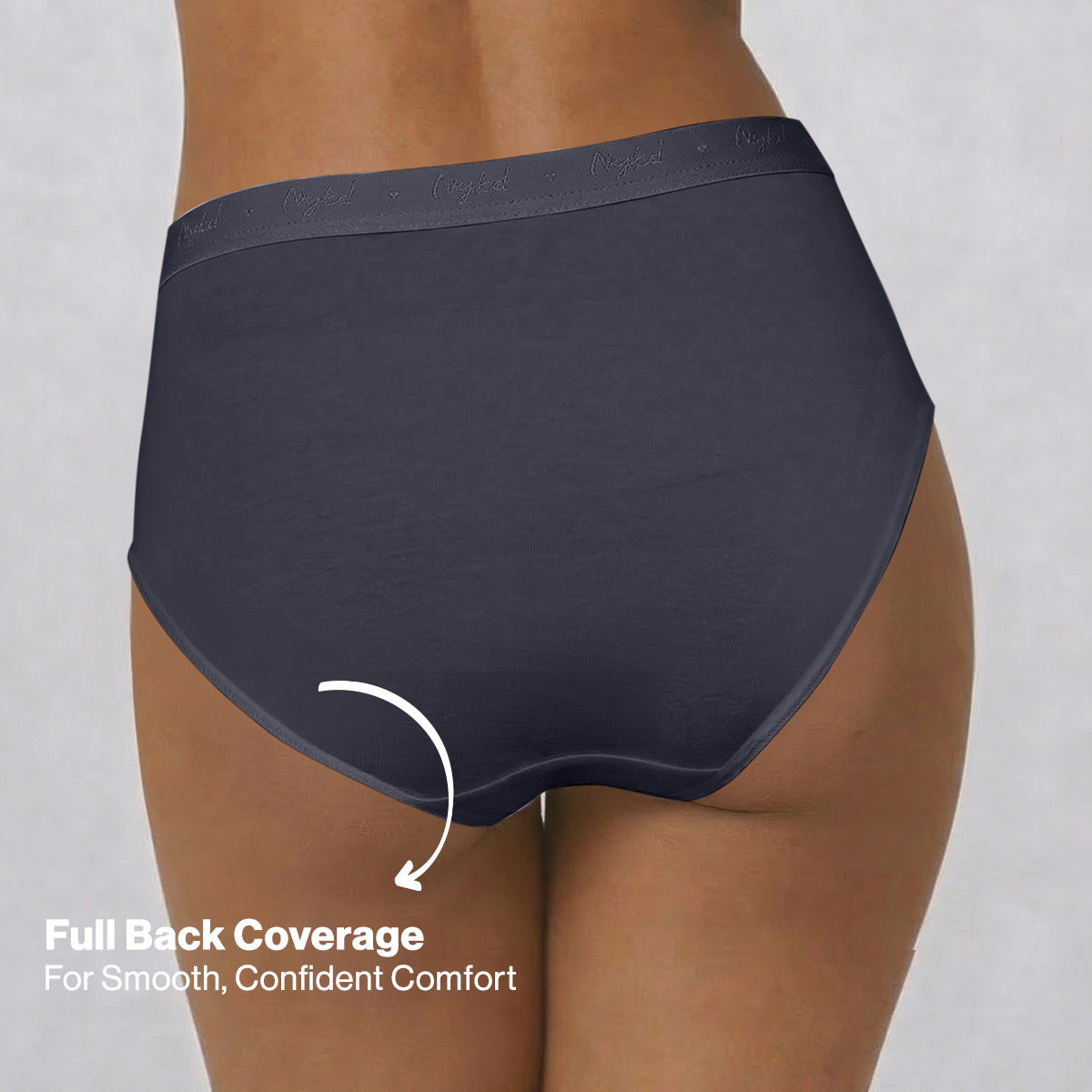 Nykd by Nykaa PO3 High Rise Cotton Full Brief Panty with Outer Elastic-Grey,P.Pink,Taupe NYP392