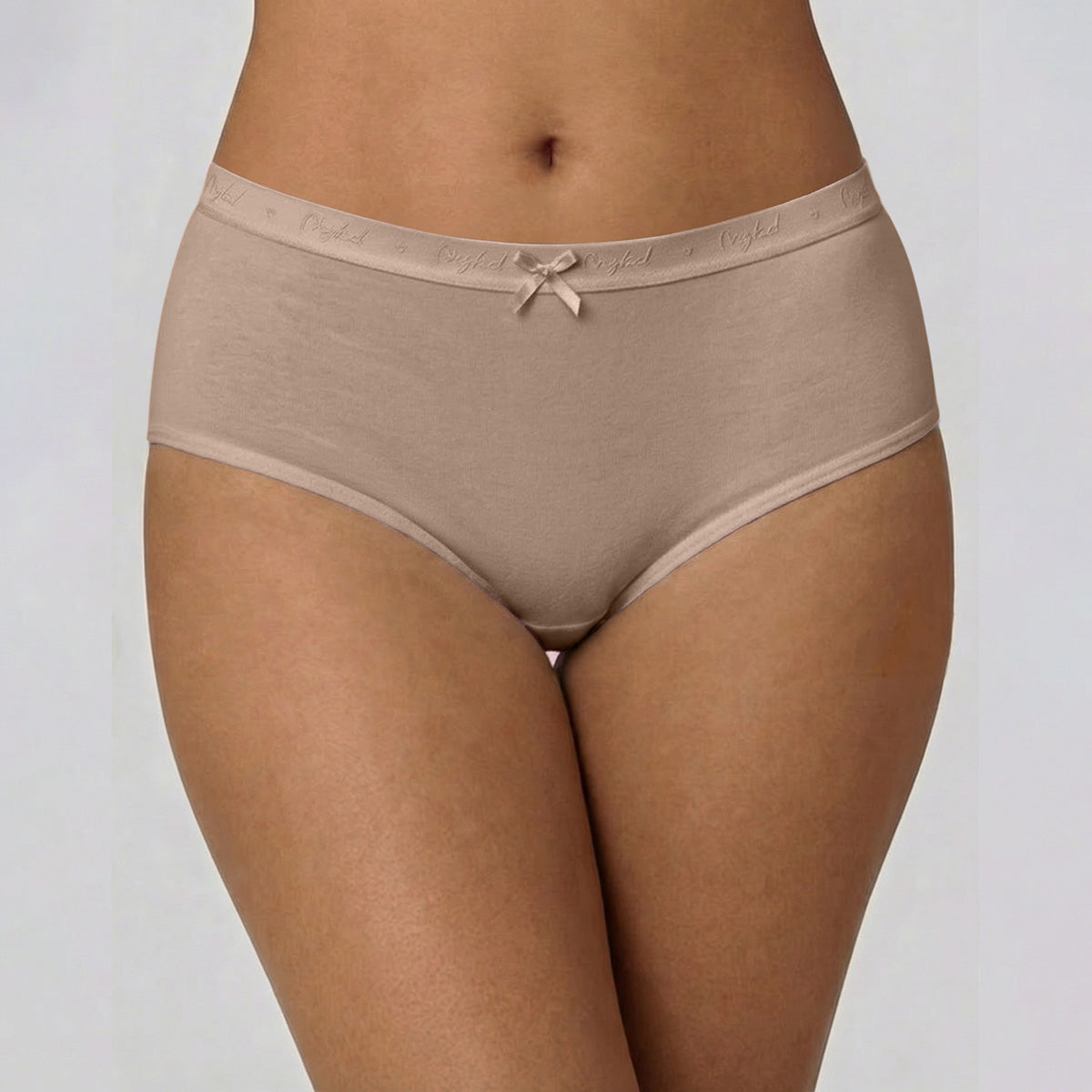 Nykd by Nykaa PO3 High Rise Cotton Full Brief Panty with Outer Elastic-Grey,P.Pink,Taupe NYP392