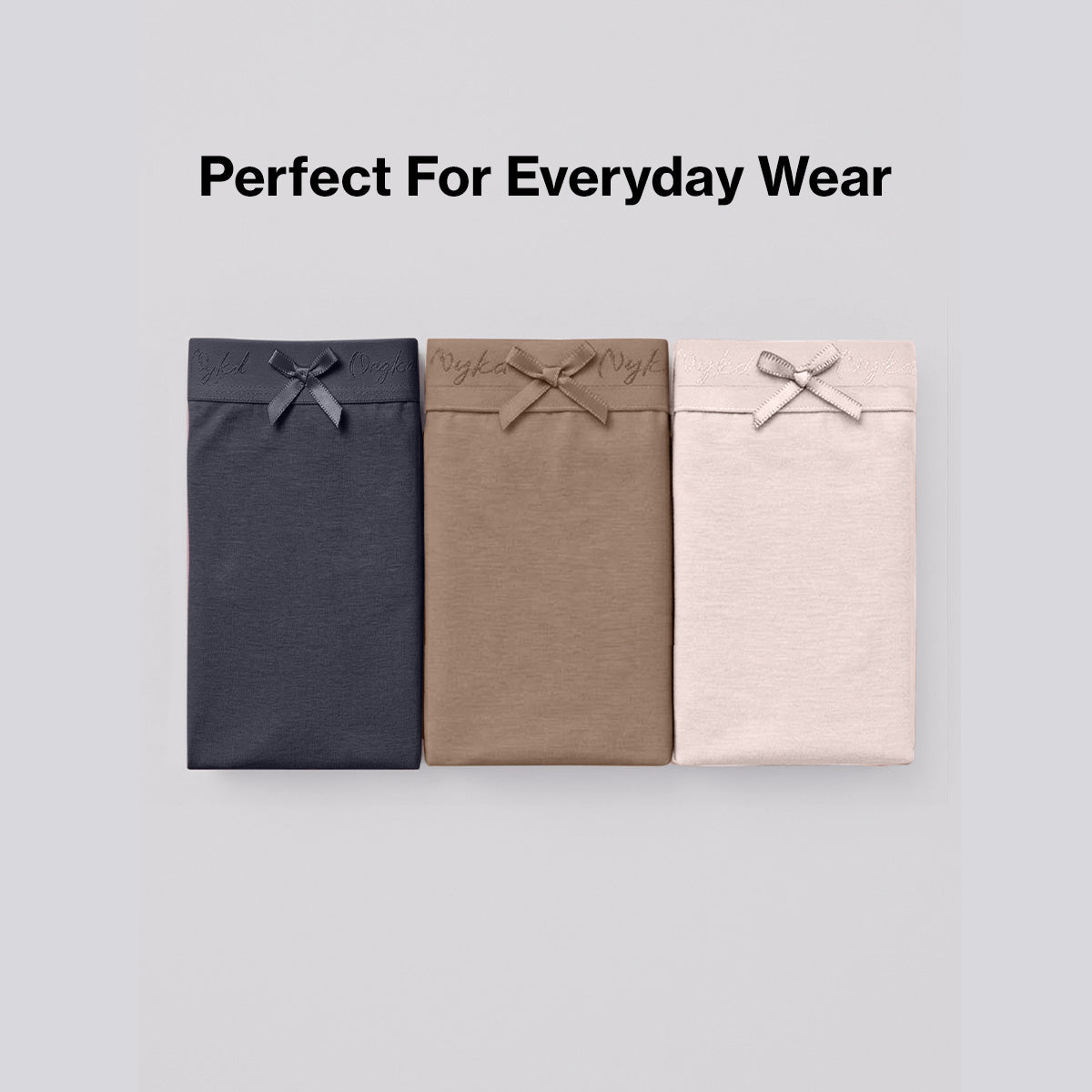 Nykd by Nykaa PO3 High Rise Cotton Full Brief Panty with Outer Elastic-Grey,P.Pink,Taupe NYP392