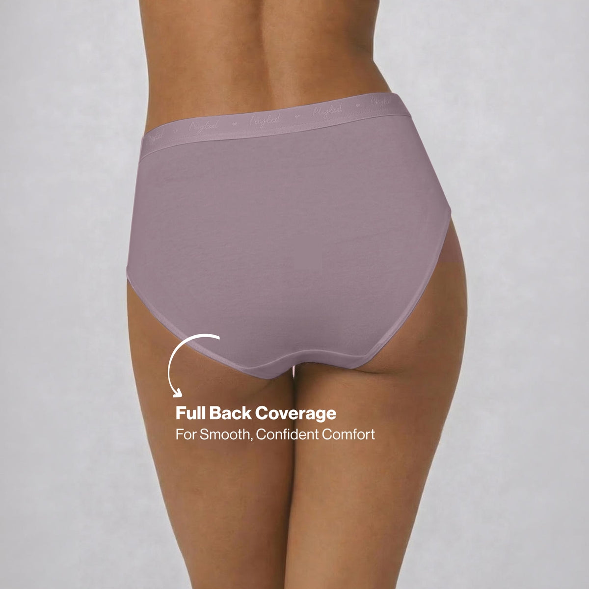PO3 Mid Rise Cotton Full Brief Panty with Outer Elastic-NYP392 Lavender,P Nude,Pink