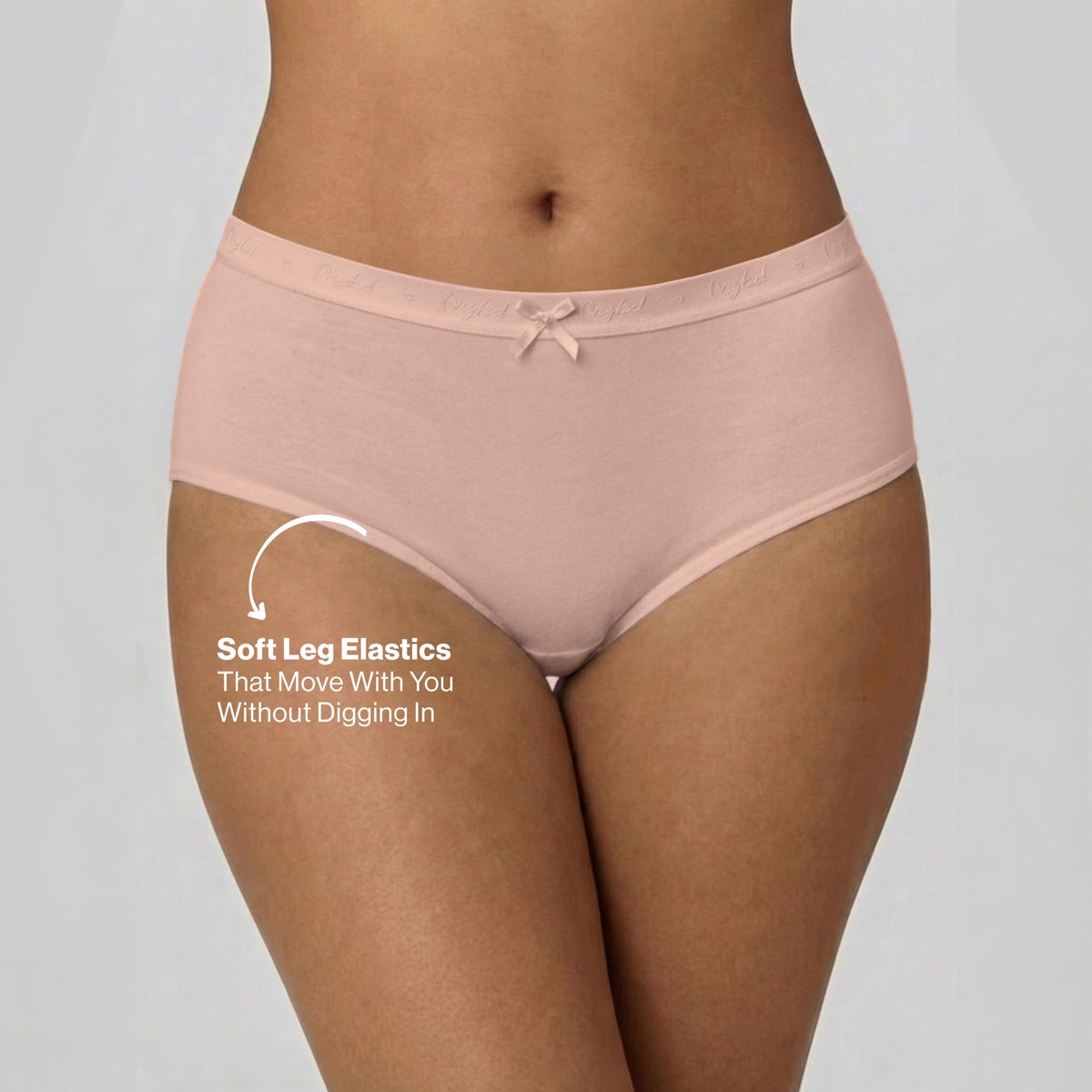 PO3 Mid Rise Cotton Full Brief Panty with Outer Elastic-NYP392 Lavender,P Nude,Pink