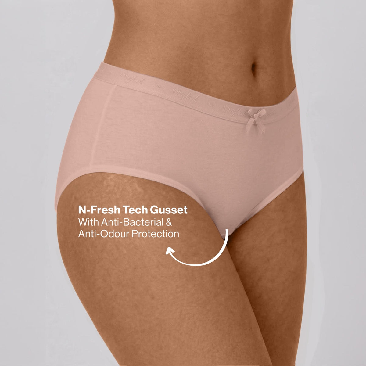 PO3 Mid Rise Cotton Full Brief Panty with Outer Elastic-NYP392 Lavender,P Nude,Pink
