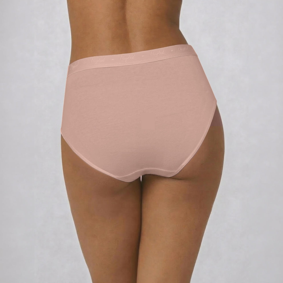 PO3 Mid Rise Cotton Full Brief Panty with Outer Elastic-NYP392 Lavender,P Nude,Pink