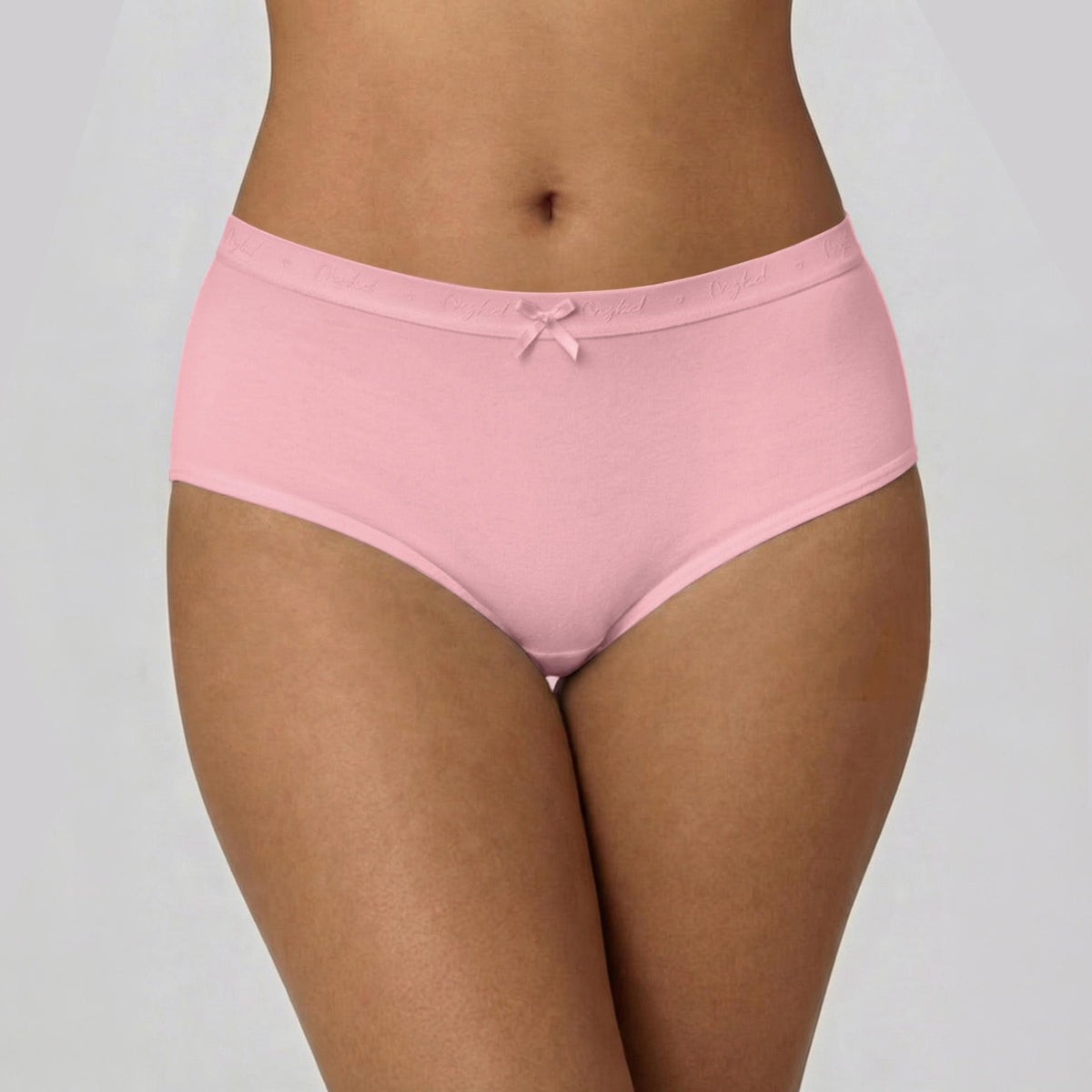 PO3 Mid Rise Cotton Full Brief Panty with Outer Elastic-NYP392 Lavender,P Nude,Pink