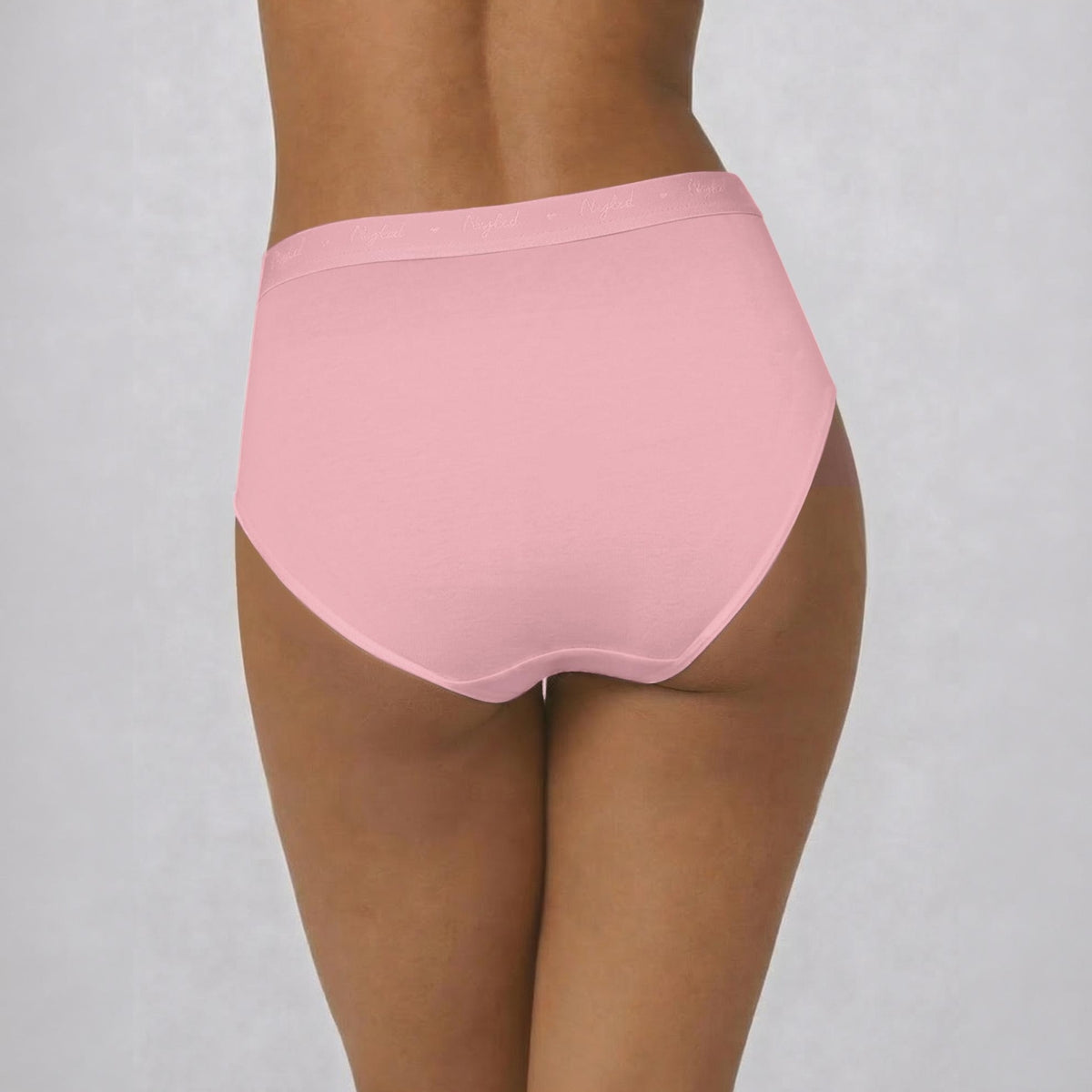 PO3 Mid Rise Cotton Full Brief Panty with Outer Elastic-NYP392 Lavender,P Nude,Pink