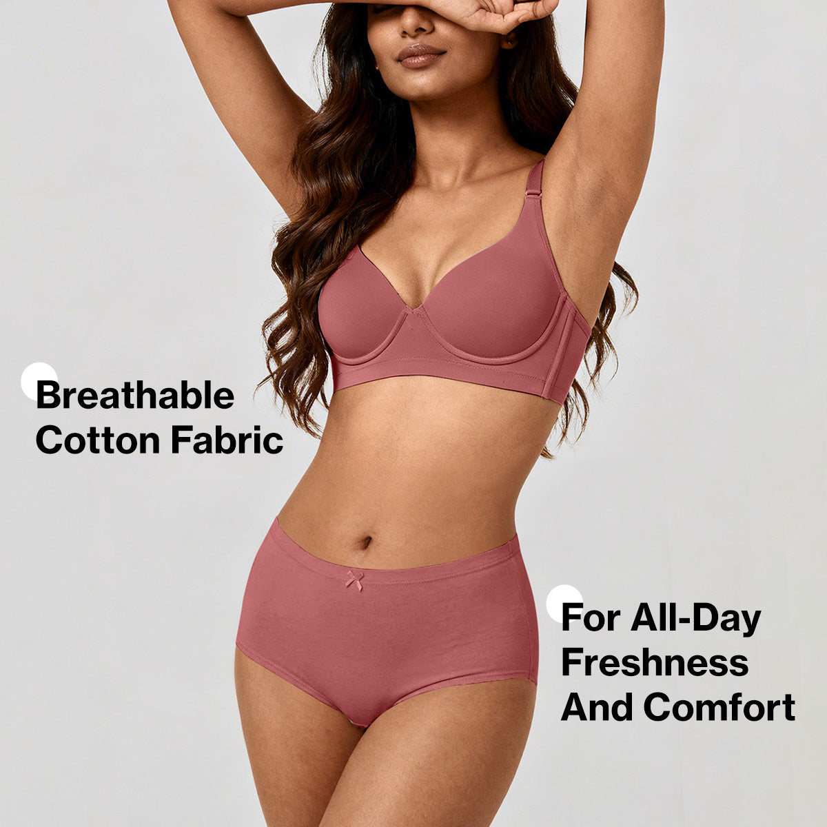 Nykd by Nykaa PO3 High Rise Cotton Full Brief Panty with Outer Elastic-Mauve,Cedar,C.Coffee NYP392