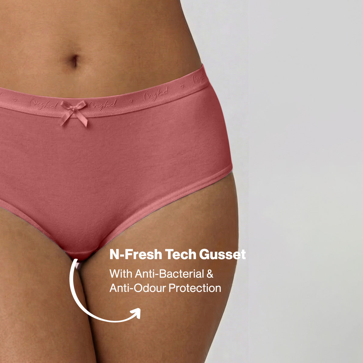Nykd by Nykaa PO3 High Rise Cotton Full Brief Panty with Outer Elastic-Mauve,Cedar,C.Coffee NYP392