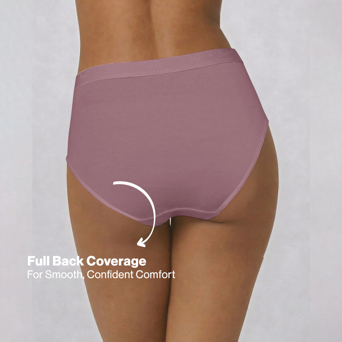 Nykd by Nykaa PO3 High Rise Cotton Full Brief Panty with Outer Elastic-Mauve,Cedar,C.Coffee NYP392