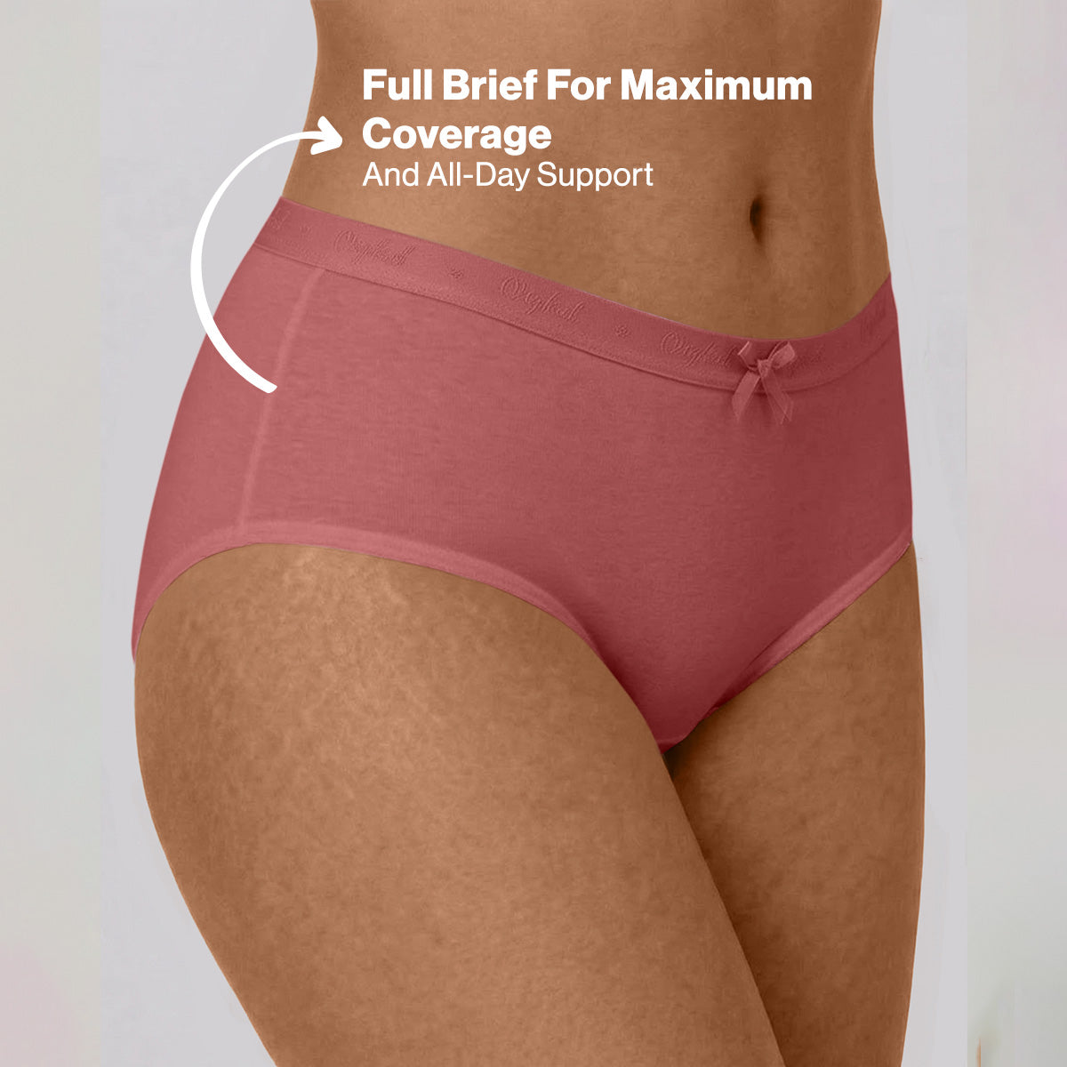 Nykd by Nykaa PO3 High Rise Cotton Full Brief Panty with Outer Elastic-Mauve,Cedar,C.Coffee NYP392