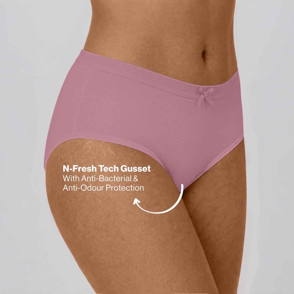 PO3 Mid Rise Cotton Full Brief Panty with Outer Elastic-NYP392 M Wine,Blush,Dark Skin