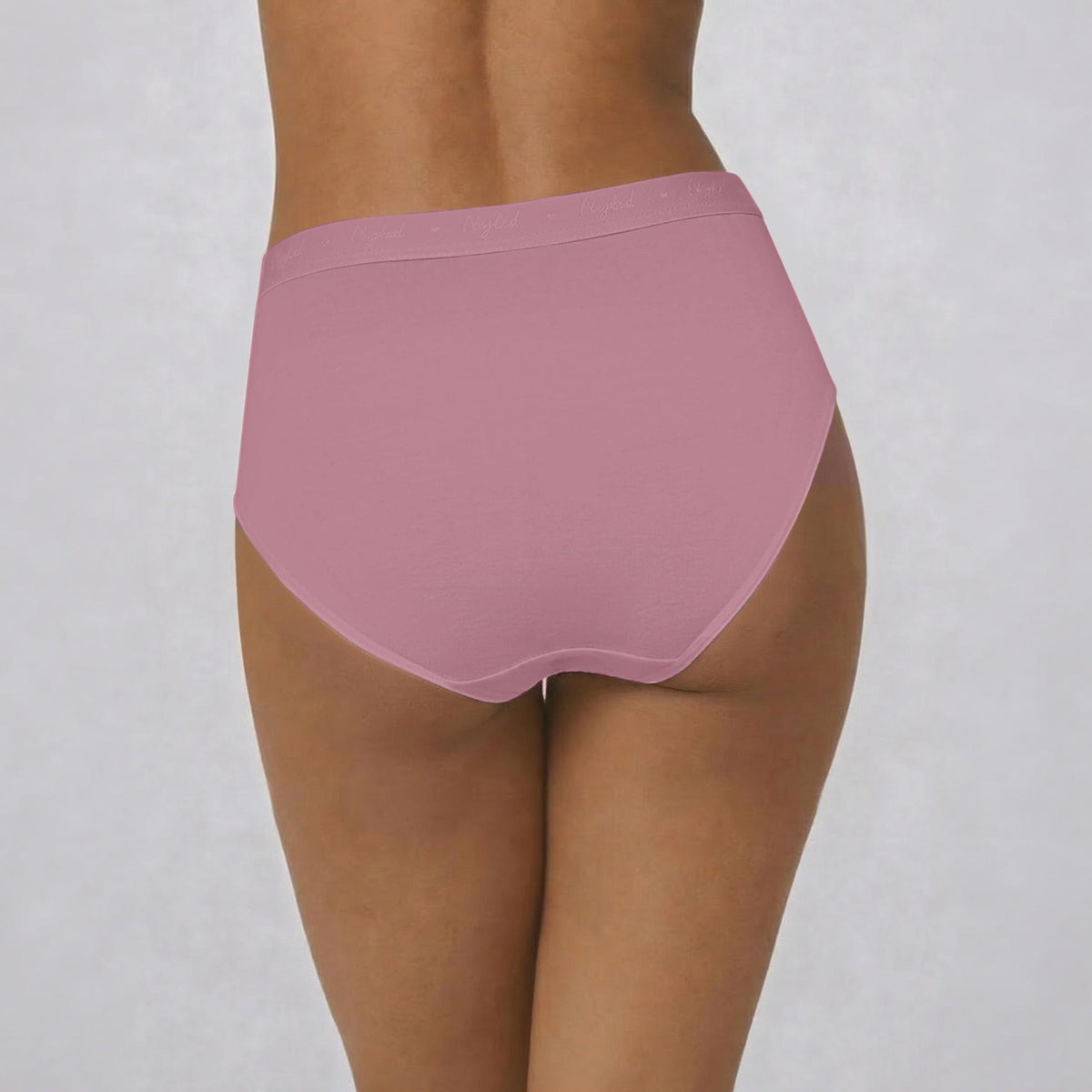 PO3 Mid Rise Cotton Full Brief Panty with Outer Elastic-NYP392 M Wine,Blush,Dark Skin