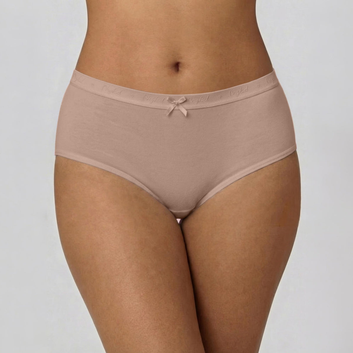 PO3 Mid Rise Cotton Full Brief Panty with Outer Elastic-NYP392 M Wine,Blush,Dark Skin