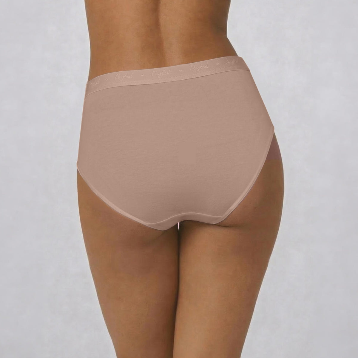 PO3 Mid Rise Cotton Full Brief Panty with Outer Elastic-NYP392 M Wine,Blush,Dark Skin