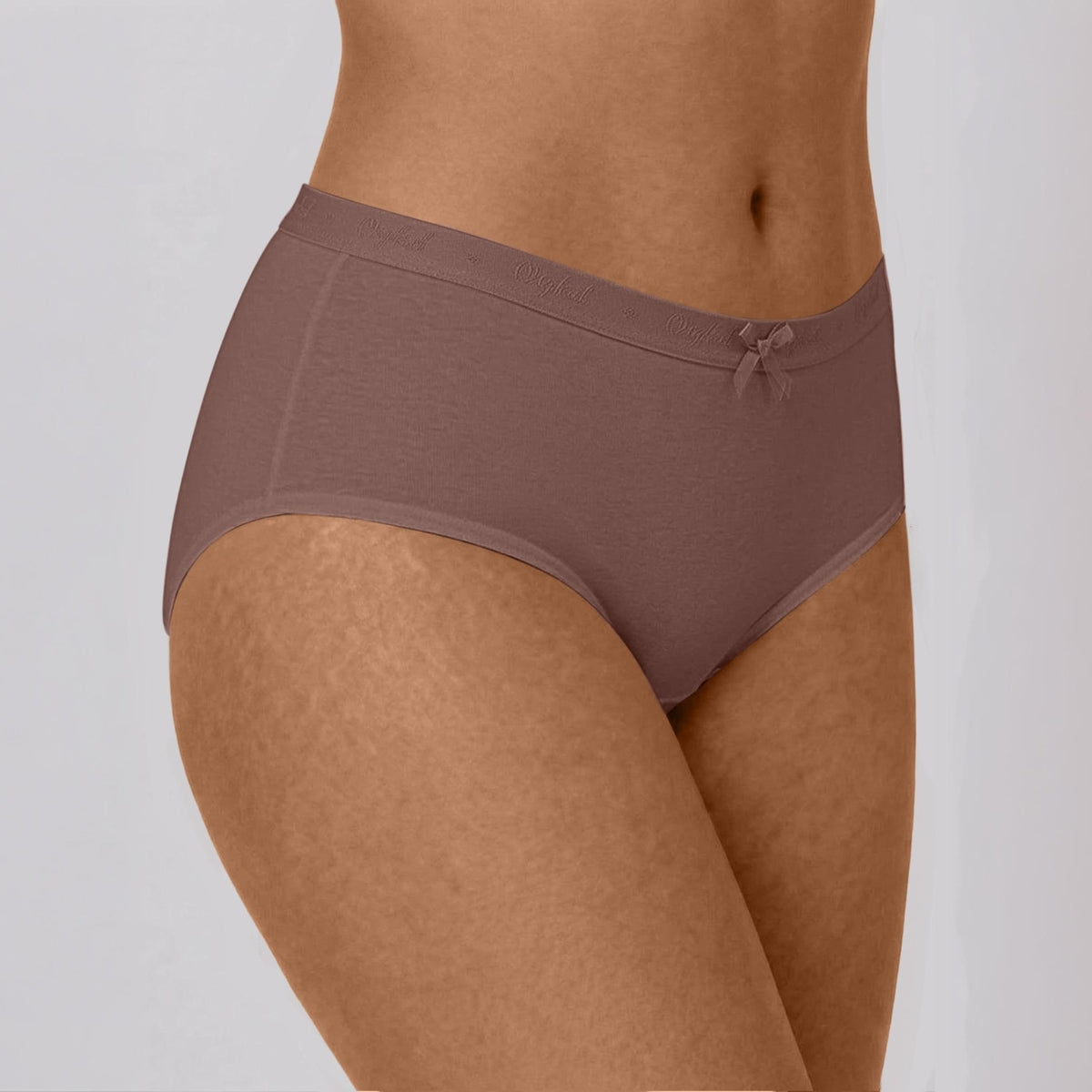 PO3 Mid Rise Cotton Full Brief Panty with Outer Elastic-NYP392 Wine,Brown, Dk. Skin