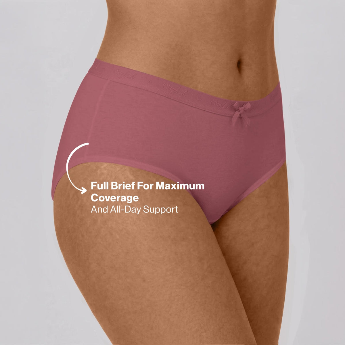 PO3 Mid Rise Cotton Full Brief Panty with Outer Elastic-NYP392 W Mauve,B Pink,L Rust