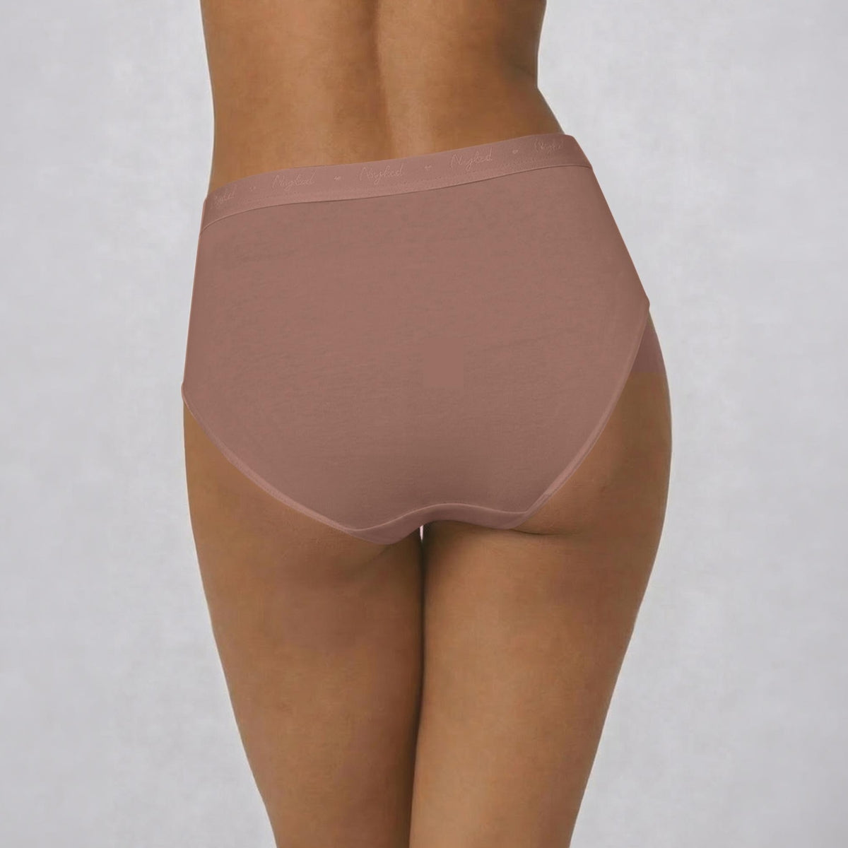 PO3 Mid Rise Cotton Full Brief Panty with Outer Elastic-NYP392 W Mauve,B Pink,L Rust