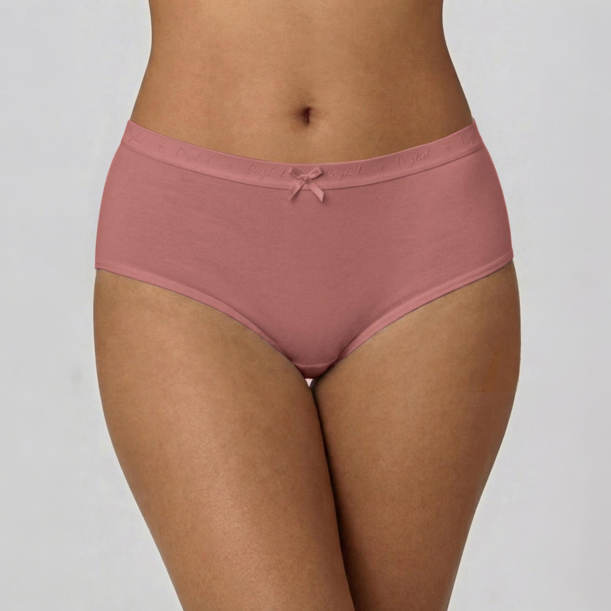 PO3 Mid Rise Cotton Full Brief Panty with Outer Elastic-NYP392 W Mauve,B Pink,L Rust