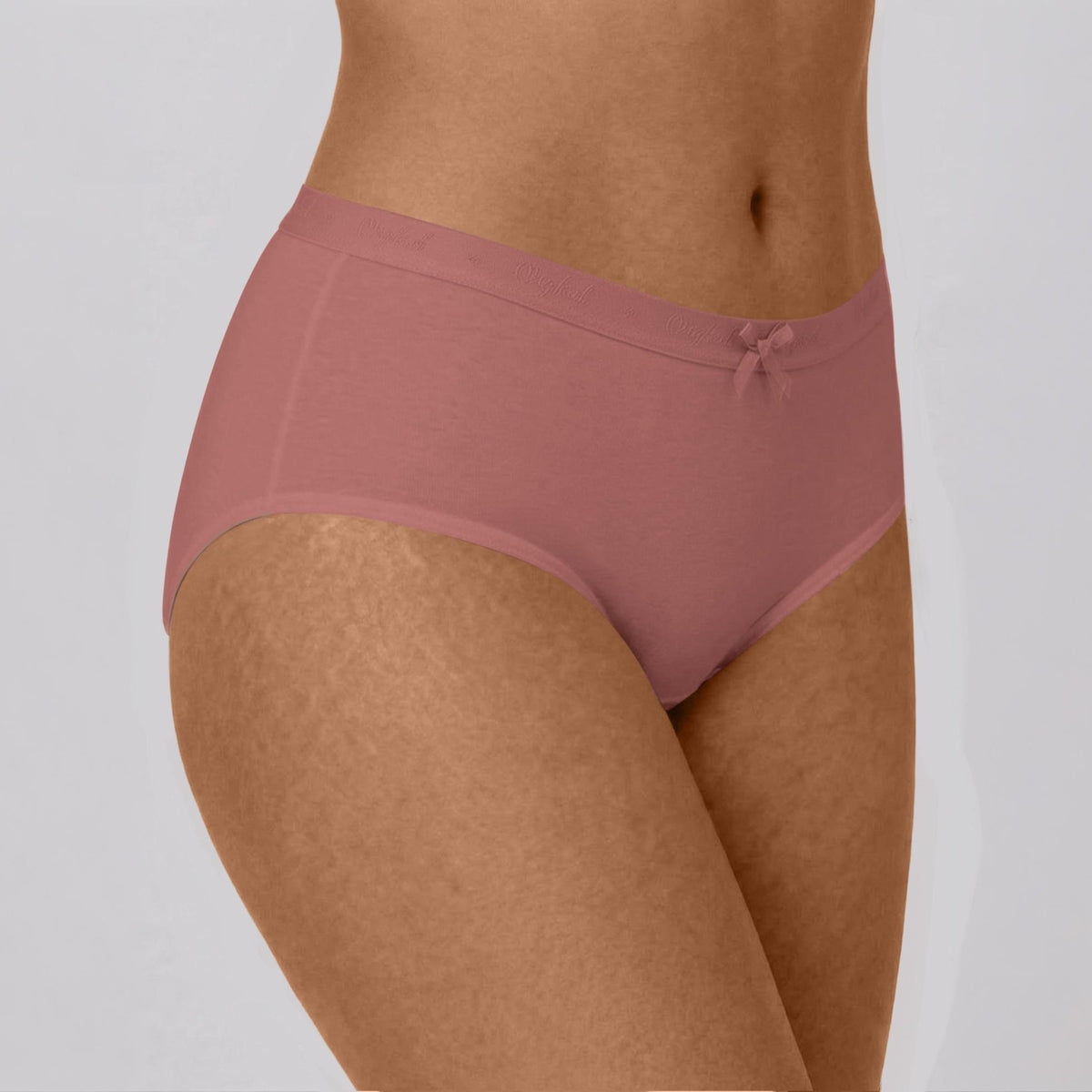 PO3 Mid Rise Cotton Full Brief Panty with Outer Elastic-NYP392 W Mauve,B Pink,L Rust