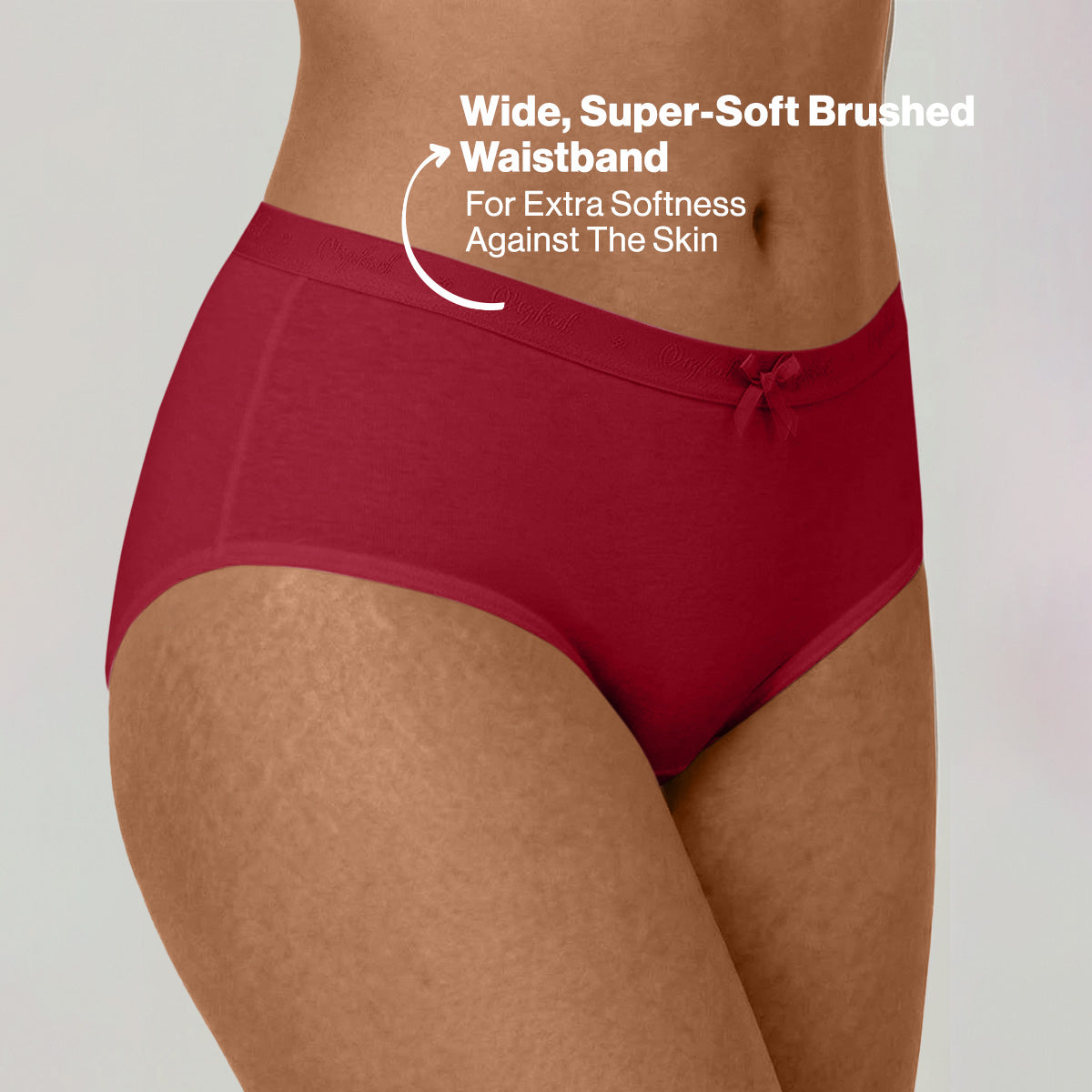 Nykd by Nykaa PO3 High Rise Cotton Full Brief Panty with Outer Elastic-Jet Black,S.Red,Jet Black NYP392