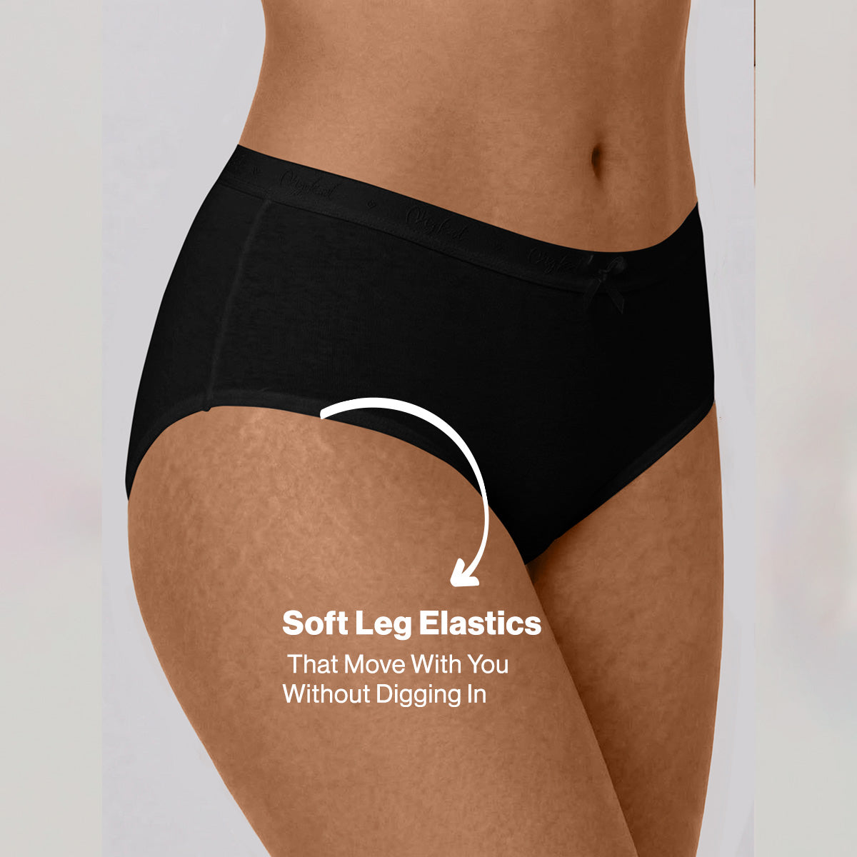 Nykd by Nykaa PO3 High Rise Cotton Full Brief Panty with Outer Elastic-Jet Black,S.Red,Jet Black NYP392