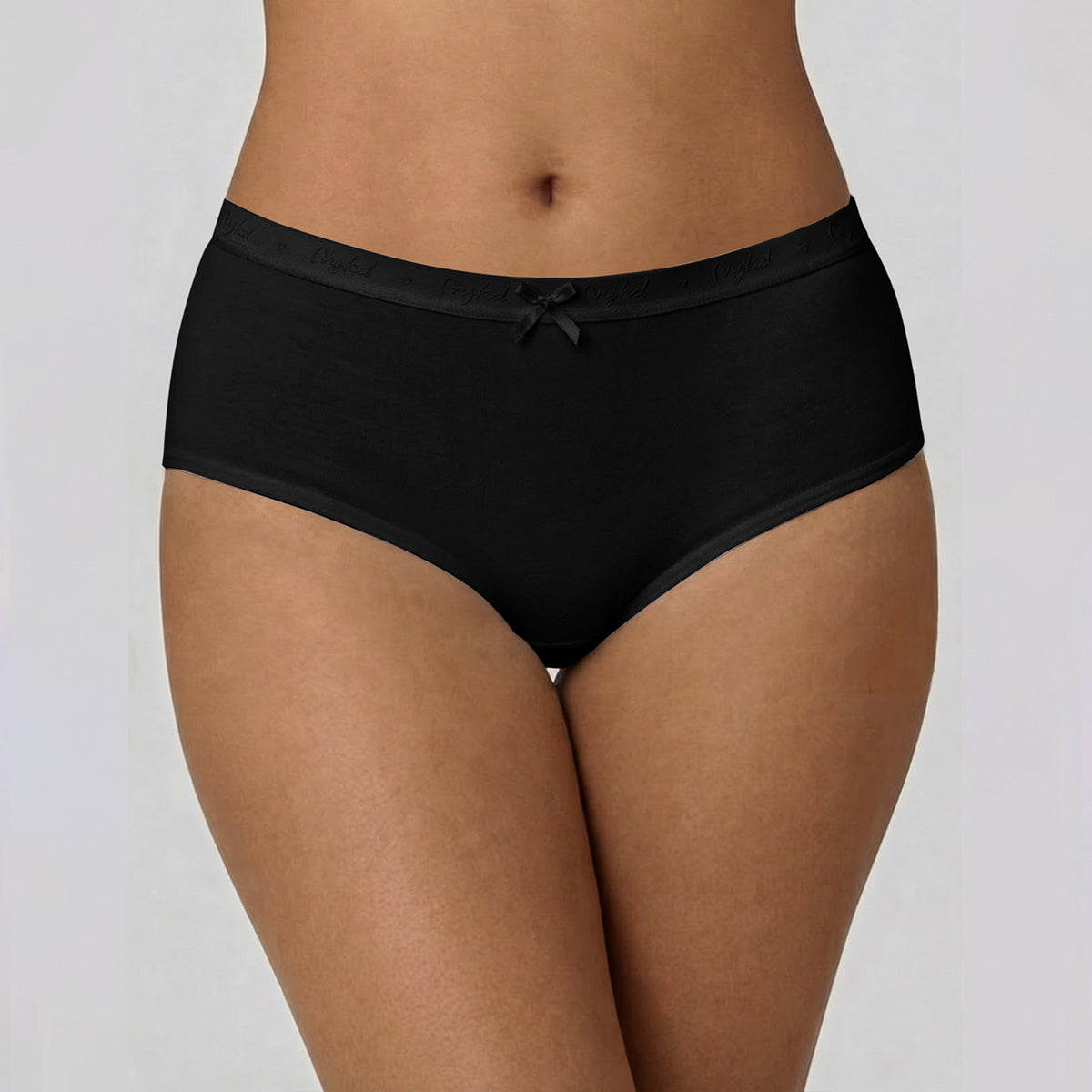 Nykd by Nykaa PO3 High Rise Cotton Full Brief Panty with Outer Elastic-Jet Black,S.Red,Jet Black NYP392