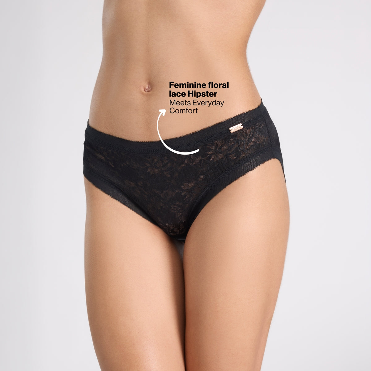 Nykd by Nykaa Shape & Sculpt Hipster Lace Panty-Black NYP398