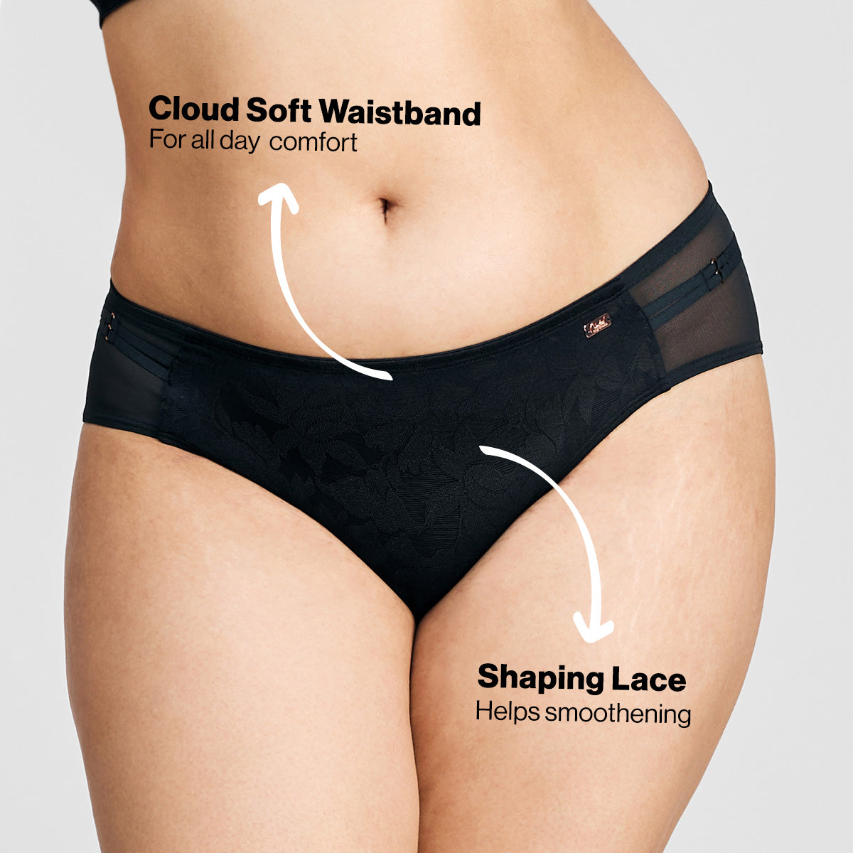 Nykd by Nykaa Shape & Sculpt Hipster Lace Panty-NYP398 Black