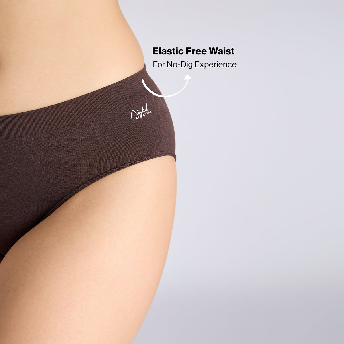 Adapt360° Seamless Hipster Panty with No-Roll, Dig-Free Fit & Cotton Gusset NYP410 Brown