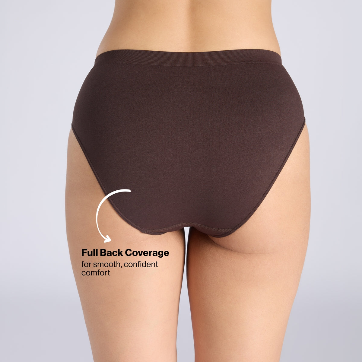 Adapt360° Seamless Hipster Panty with No-Roll, Dig-Free Fit & Cotton Gusset NYP410 Brown