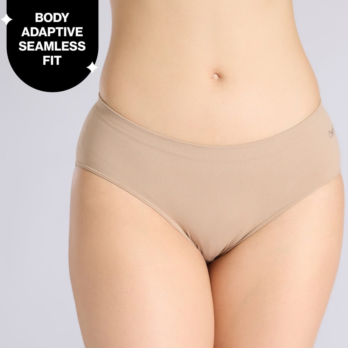 Adapt360° Seamless Hipster Panty with No-Roll, Dig-Free Fit & Cotton Gusset NYP410 D Nude