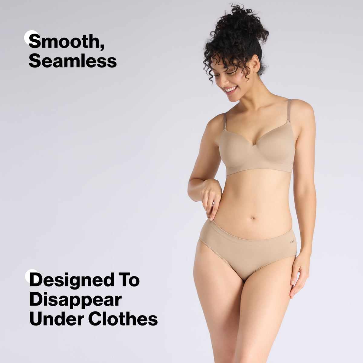 Adapt360° Seamless Hipster Panty with No-Roll, Dig-Free Fit & Cotton Gusset NYP410 D Nude