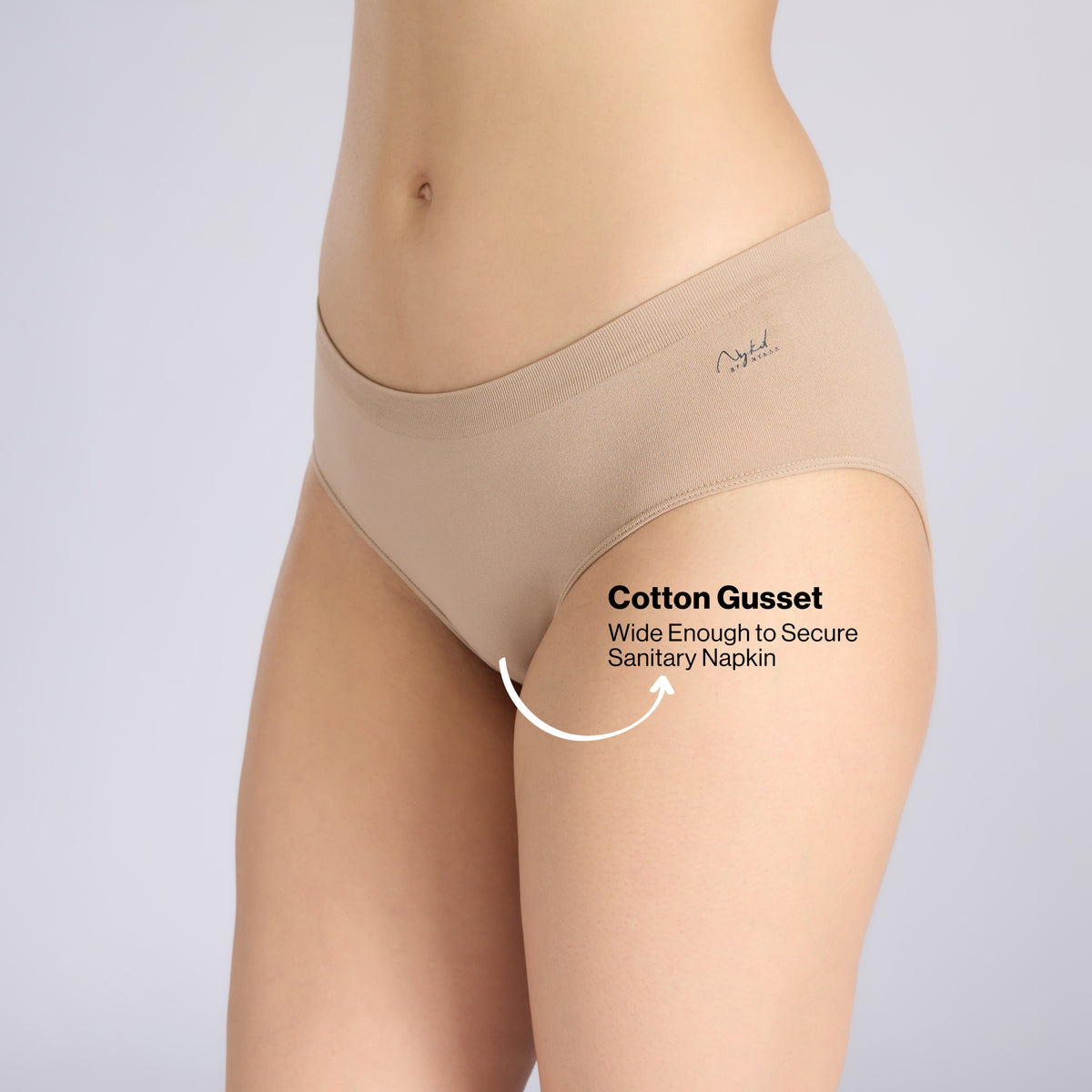 Adapt360° Seamless Hipster Panty with No-Roll, Dig-Free Fit & Cotton Gusset NYP410 D Nude