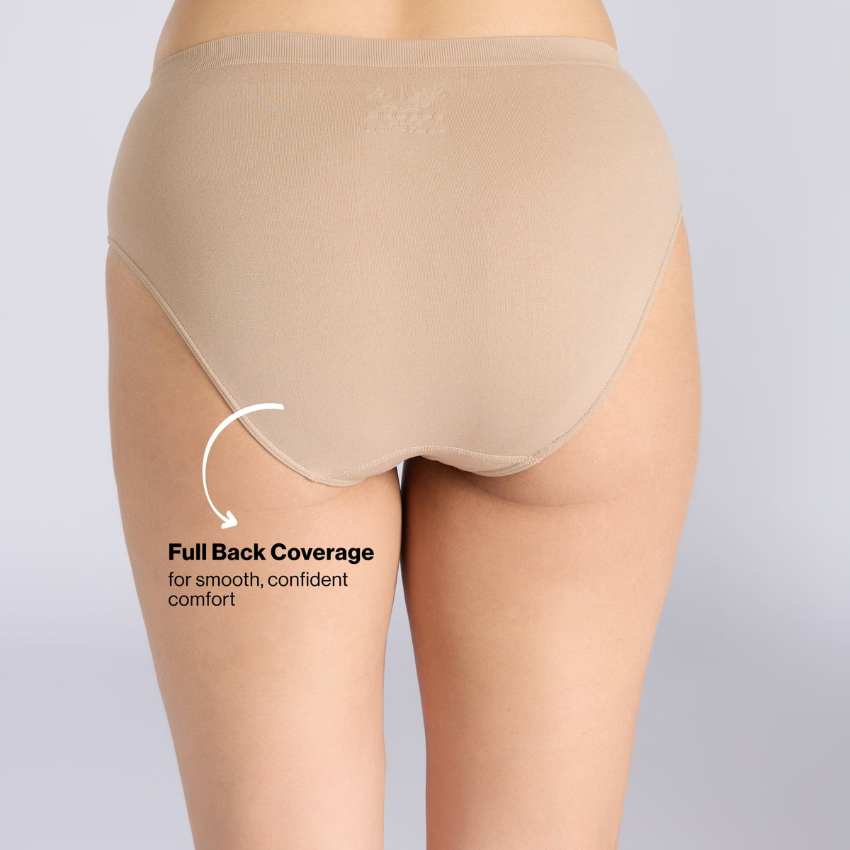 Adapt360° Seamless Hipster Panty with No-Roll, Dig-Free Fit & Cotton Gusset NYP410 D Nude