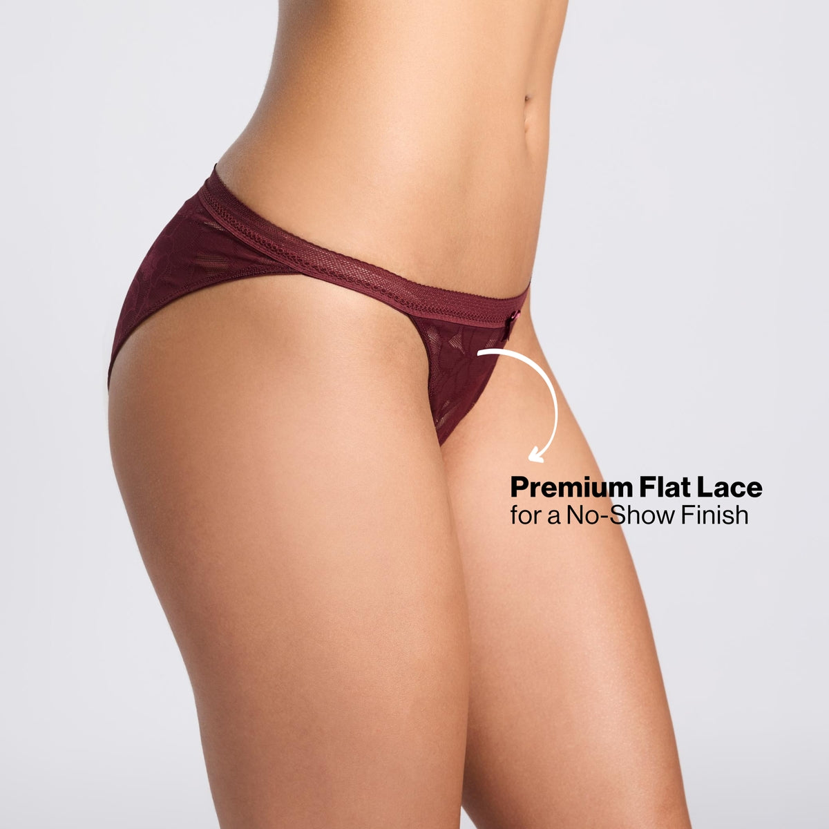 Nykd By Nykaa The Bridal Edit Lace Hi-Cut Bikini-NYP426 F Maroon